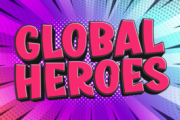 Global Heroes Font: A Bold Display Typeface for Handmade Products and Craft Projects