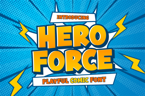 Hero Force Font: A Playful Comic Typeface for Web and Product Design