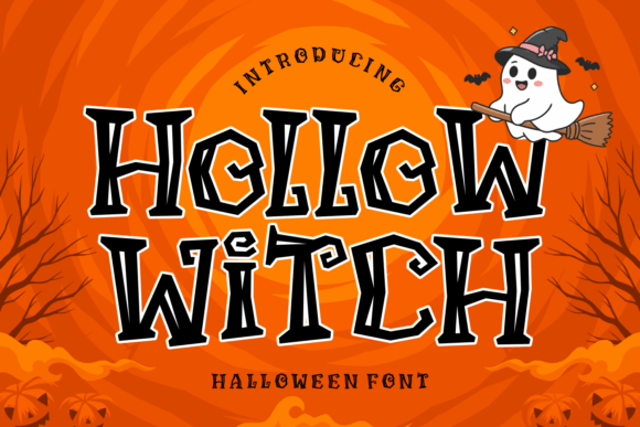 Hollow Witch: A Display Font for Handmade Halloween Product Lines
