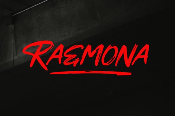 Raemona: A Bold Rough Brush Font for Display and Branding
