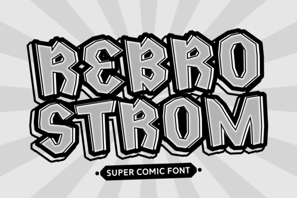 Rebro Strom Font: Bold Comic Typography for Handmade Products