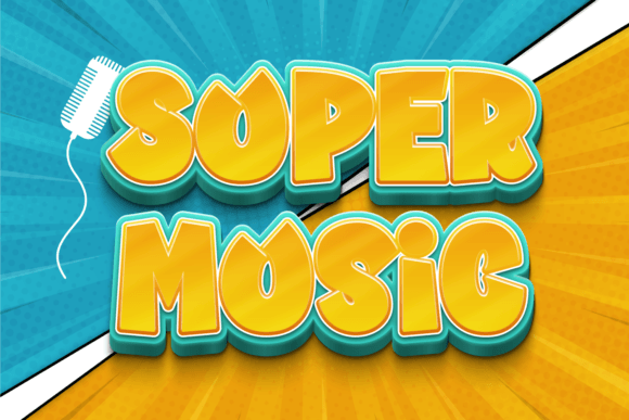 Super Music: A Bubbly Display Font for Playful Projects